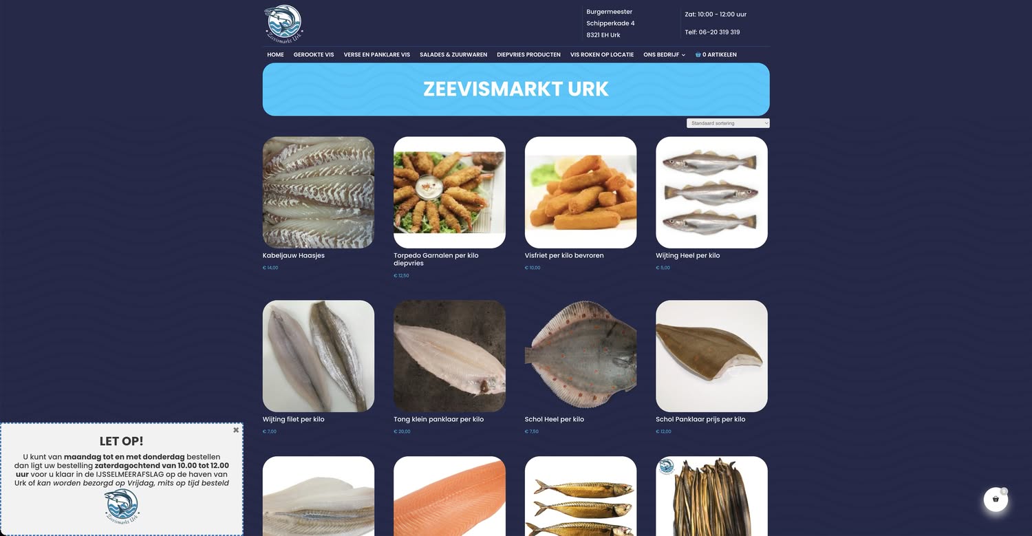 Website zeevismarkt.nl